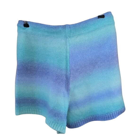 Pastel Gradient Wool blend Knit Shorts hombre blue green cottagecore fairycore - Picture 2 of 8